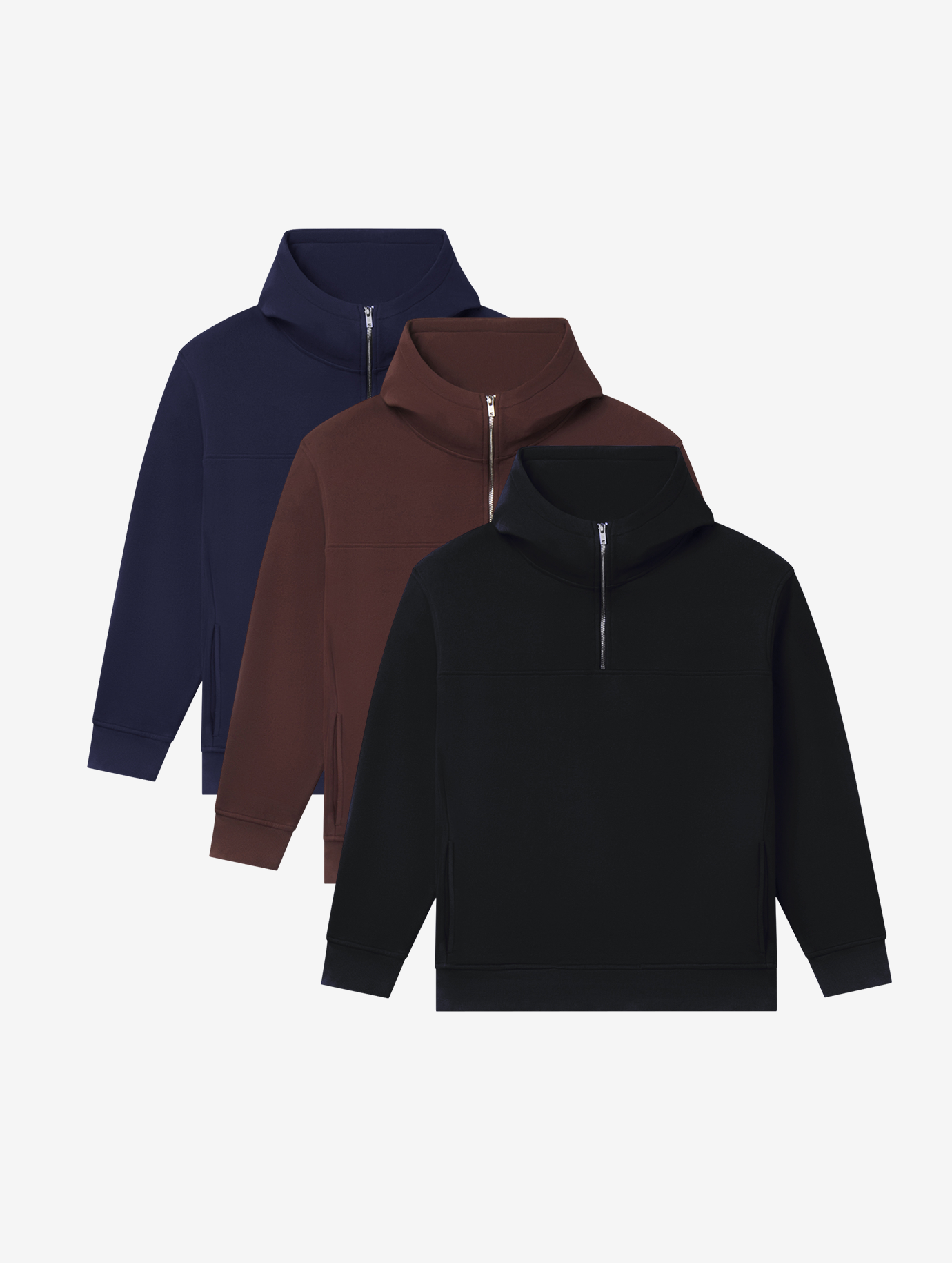 Allwear Organic Half-Zip Hoodie 2.0 3 Pack Bundle